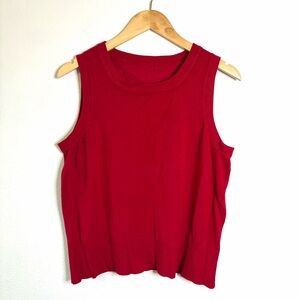 Cable & Gauge Red Sleeveless Scoop Neck Knit Top sweater sz XL jumper pullover